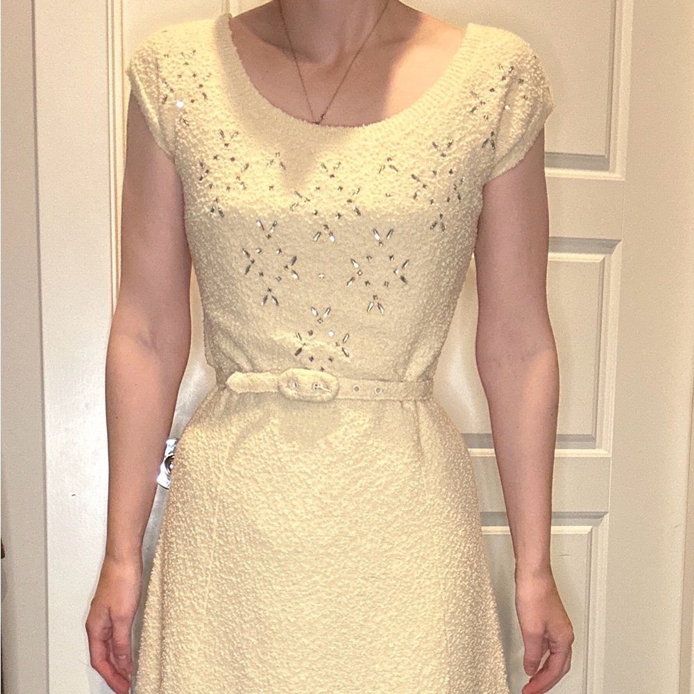 1950s knit dress, belt, and Jacket Set - Picture 3 of 8